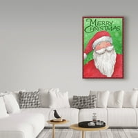 Трговска марка ликовна уметност „Среќен Божиќ Дедо Мраз во црвена“ платно уметност од Мелинда Хипшер