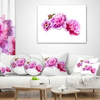 DesignArt Светли розови божур цвеќиња - Перница за цвеќиња од цвеќиња - 18x18