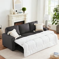 Аукфа модерен пресек софа- извлечете го креветот- реверзибилно складирање мебел- постелнина- темно сива