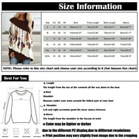 Женски Летни Врвови Графички Отпечатоци Со Долги Ракави Блуза Обични Женски Кошули За Вратот На Екипажот Браун