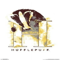 Светот на волшебството: Хари Потер - Хафлепуф илустрираше постер на wallидот на логото на куќата, 22.375 34