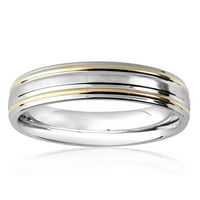 Крајбрежен накит со двојно тон не'рѓосувачки челик четкан жлечен прстен