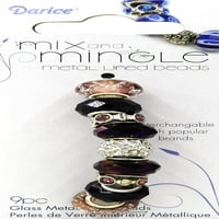Darice Mi & Mingle Metal поставени широки дупки со монистра со пурпурска мешавина од блунг, брои