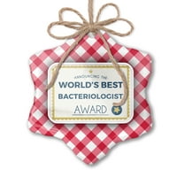 Божиќ Украс Светови Најдобар Бактериолог Сертификат Награда Црвена карирана Неонблонд