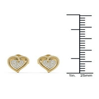 1 10CT TDW Diamond 10K жолто златно срце во форма на срце