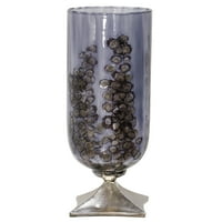 Петтантичка сребрена база кристализирана стаклена вазна