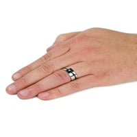 Крајбрежен накит кубна цирконија дијагонално шарена прстен од не'рѓосувачки челик
