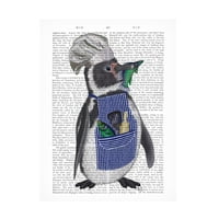 Фаб Фанки „Пингвин готвач Книга за печатење“ платно уметност