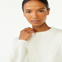 Исечете го плетениот џемпер за текстуриран женски текстуриран