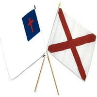 12x18 Трговија На Големо Комбо Христос Кристијан И Држава Алабама Стап Знаме