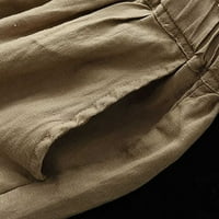 Обични Панталони За Жени Дами Памучни Ленени Еластични Половини Лабави Секојдневни Панталони Лето Ретро Тенка Чипка Панталони