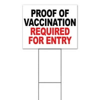 Доказ За Вакцинација Потребни За Влез Двор Знак, Вклучува Метал Чекор Удел