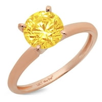 2.5 кт круг намалување жолта симулирани дијамант 14к розово злато годишнината ангажман прстен големина 11