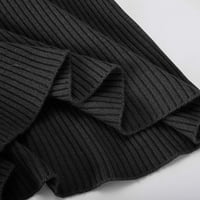 Сохуг Тенок Пуловер Модни Жени Цврст Врв Со Долги Ракави Врат-Врат Обични Врвови За Џемпери