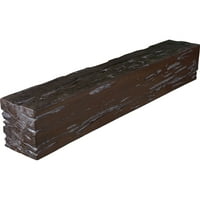 Екена мелница 4 H 4 D 60 W Pecky Cypress Faa Wood Camply Mantel, изгорена махагони