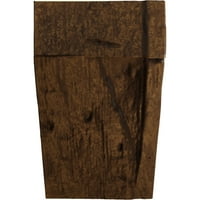 Ekena Millwork 8 H 12 D 60 W Hand Hewn Fau Wood Camplace Mantel Kit со Ashford Corbels, Premium Aded