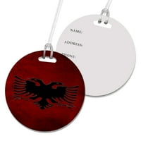 Кузмарк Багаж Патување Круг Торба Таг-Албанско Знаме Модерна