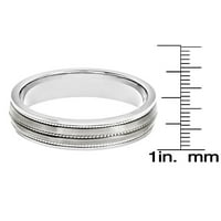 Крајбрежен накит сатенски финиш милгриран ринг -титаниумски прстен