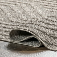 Нулум Шанте Зиг-Заг затворен килим на отворено, 8 '10', сиво
