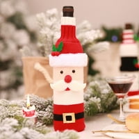 Гофј Божиќен Капак За Шише Со Вино Еднократно Дедо Мраз Плетени Украси За Покривање Шишиња За Божиќ