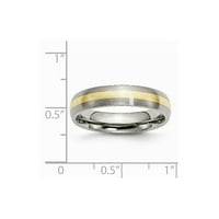14K дво-тон титаниум 14к прстен бенд свадба жолто злато