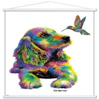 Морено-Куче И Колибри Ѕид Постер Со Дрвена Магнетна Рамка, 22.375 34