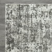 LOMAKNOTI RHANE AFREY 3 '5' сив апстрактна килим за акцент на полипропилен во затворен простор