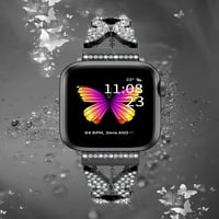 Bearlizer Блинг Бендови Компатибилен Со Apple Часовник Бендови Жени Девојки, Пеперутка Метал Прилагодливи Нараквица За Iwatch Серија SE 1