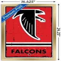 Атланта Соколи - Ретро Логото Ѕид Постер, 14.725 22.375