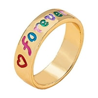 ханксиулин шарени писмо масло капе прстен љубовен прстен женски ретро обичен прстен подарок за пријатели и љубовници