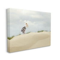 Ступел Пеликан Дуо Песочна Плажа Дини Пејзаж Сликарство Галерија Завиткани Платно Печатење Ѕид Уметност