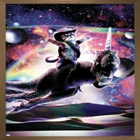 Џејмс Букер - Галакси Мачка На Диносаурус Еднорог Во Вселената Ѕид Постер, 14.725 22.375 Врамени