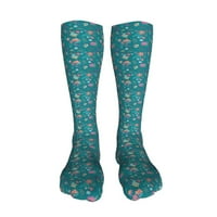 Различни Шарени Цвеќиња Чорапи Високи До Колена Топли За Мажи Против Лизгање Зимски Задебелени Чорапи За Спортски Подароци За