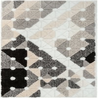 Добро ткаена Логан Ривертон геометриска шема Shag 3D текстура од слонова коска од слонова коска 5 '7' 3 Област килим