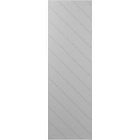 Ekena Millwork 12 W 53 H TRUE FIT PVC Diagonal Slat модерен стил фиксен монтажен ролетни, подготвени
