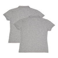 Униформа за девојчиња за чудо на нација Училишна униформа со кратки ракави, меѓусебна маица, 2-пакет, големини 4-18