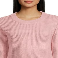 Време и време женски џемпер со долги ракави со долги ракави