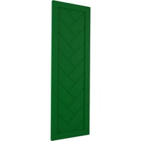 Ekena Millwork 15 W 32 H TRUE FIT PVC SINE PALLE PANEL HERRINGBONE модерен стил фиксирани ролетни за монтирање, виридијан зелена