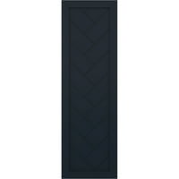 Ekena Millwork 12 W 57 H TRUE FIT PVC SINGE PALLEY HERRINGBONE модерен стил фиксни ролетни за монтирање, без starвездени ноќни сини
