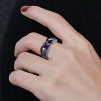 Waroomhouse благородна исклучителна изработка на убави жени ringвони прстен интапиран FAU Gem Rhinestone свадба бенд додаток