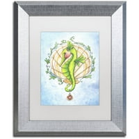 Трговска марка ликовна уметност Seahorse and Shells Canvas Art by jennifer nilsson, бел мат, сребрена рамка
