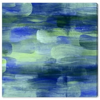 Wynwood Studio Апстракт модерно платно уметност - Неправилна шема на сина точка, wallидна уметност за дневна соба, спална соба