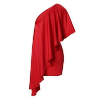 Земајќи Мода Женско Лето Едно Рамо Бохо Цветен Фустан Еластична Возбуда На Половината Мини Фустани Црвени