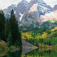 Уметничка галерија со ремек -дело Америка Прекрасната планина и езерото од Робин Констабил Хансон Канвас Фото уметност Печати