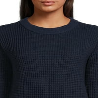 Време и време женски џемпер со долги ракави со долги ракави