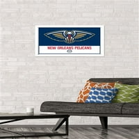 Њу Орлеанс Пеликани-Логото Ѕид Постер, 14.725 22.375