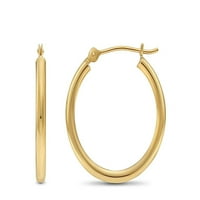 Пори накит 14к цврсто злато 2x високи полирани обетки од обрач.
