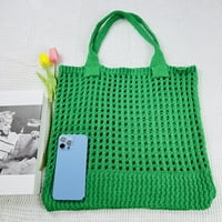 Дијамантска Женска Капчиња Торба За Скитници Со Голем Капацитет Мека Торба За Купување Голема Торба, Ретро зелена